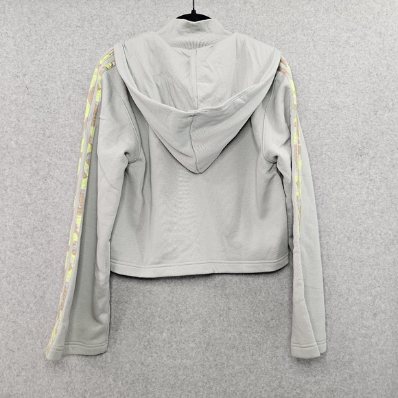 Adidas Women's Floral Graphic 3-Stripes Fleece Cropped Loose Fit Hoodie Size XS - Picture 3 of 12